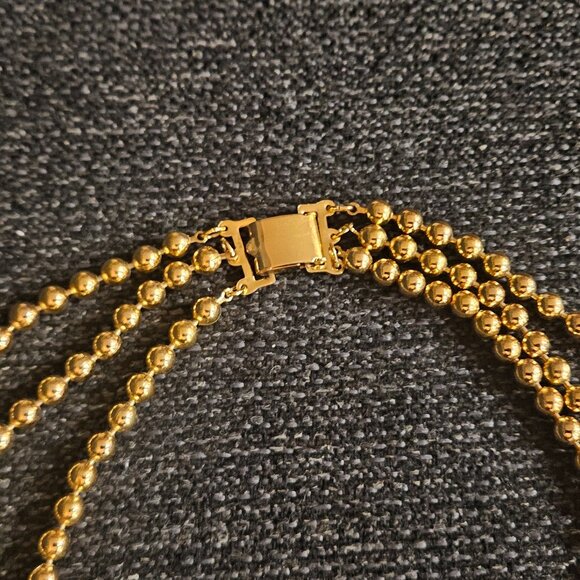 Napier Vintage Triple Strand Layered Necklace - Picture 8 of 12